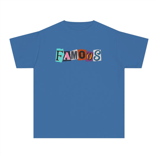 Youth Famous Ransom Note Style T-Shirt – Colorful Comfort Tee for Trendy Kids