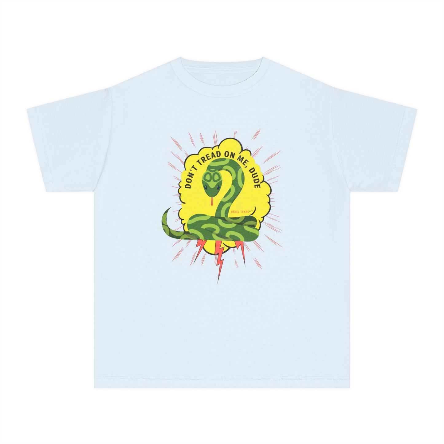 Youth Don't Tread on Me' Snake T-Shirt – Comfort Color Tee with Patriotic Graphic