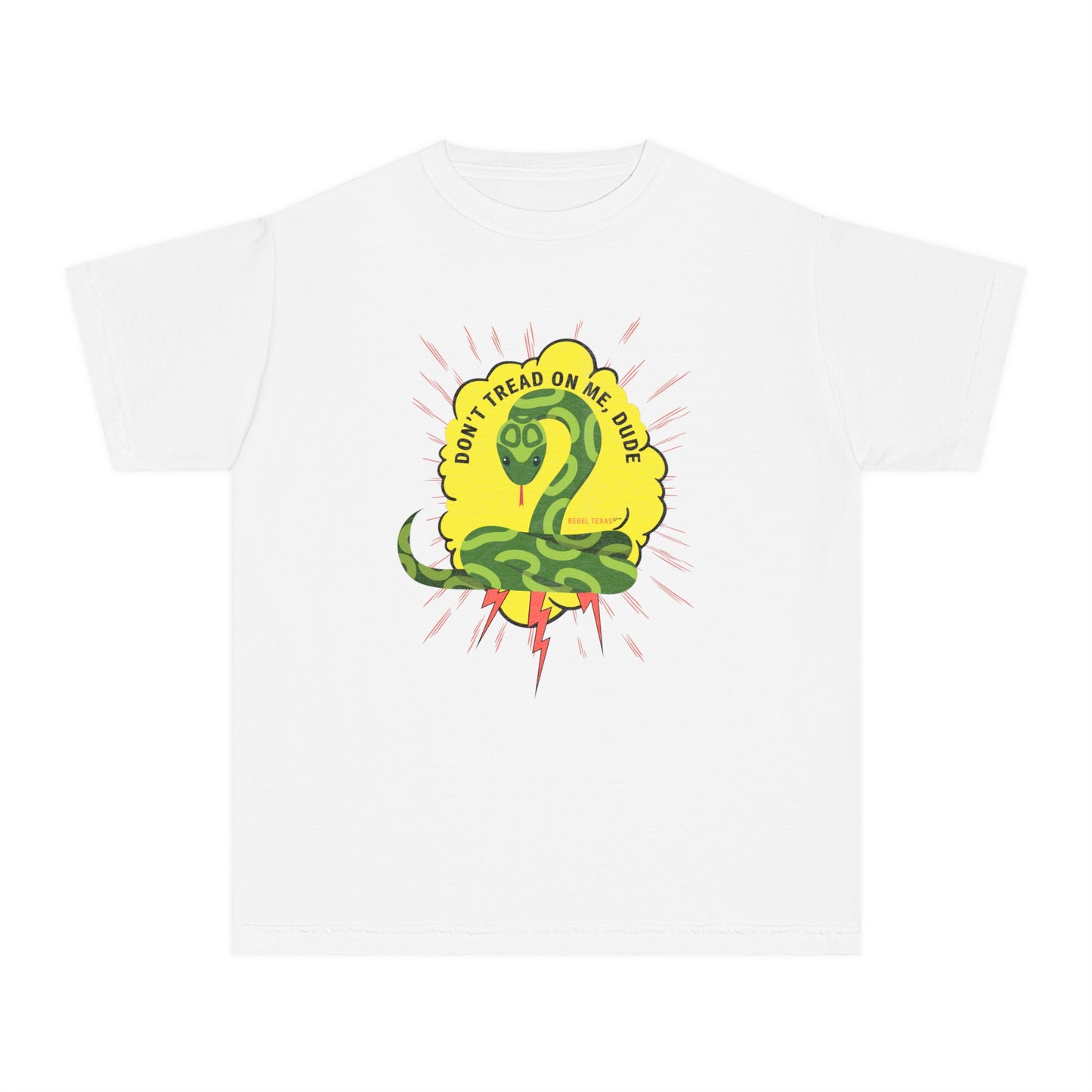 Youth Don't Tread on Me' Snake T-Shirt – Comfort Color Tee with Patriotic Graphic